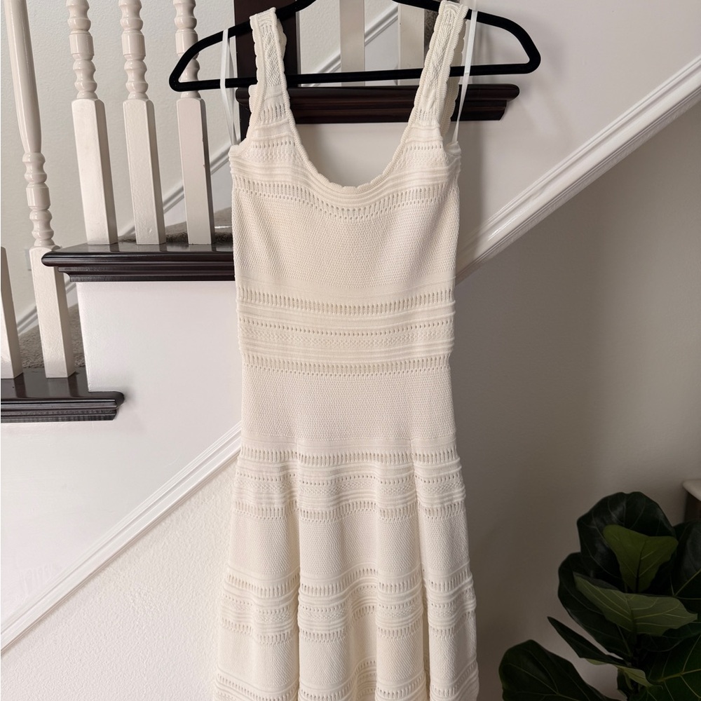 Torn by Ronny Kobo Cream Knit Midi Dress